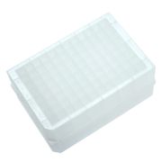 96 helyes mély üregű plate, kezeletlen, 1 ml, PP, kerek lyuk, V - alj,  25 db / csomag