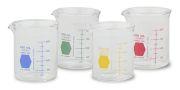 !!!!Alacsony főzőpohár osztással, kiöntőnyílással, piros, 600 ml, Kimble
