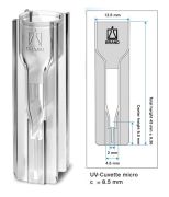 UV-Cuvette micro, UV-VIS, C=8,5 mm, 70 - 850 µl töltési térfogat, 500 darab