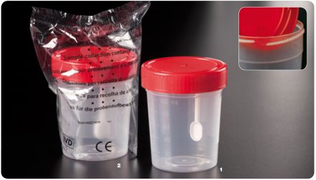 120 ml-es, kanállal ellátott gyűjtőedény