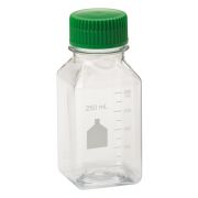 Rectangular PET bottle, 250 ml, graduated, sterile, bulk, 24 pcs/case