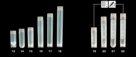 Freezer tube (cryo) non sterile, with external thread, without cap