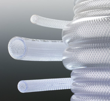 Reinforced PVC tube, translucent