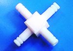 Teflon csőcsatlakozó, négyágú, ág Ø8mm, cső Ø3mm
