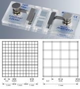 Bürker számlálókamra két fedőlemezzel, leszorítóval, normál, mélység: 0,1 mm