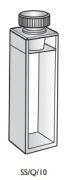 !!!SS/Q/10 típusú kvarc küvetta, 10 mm-es optikai úthosszal, dugóval