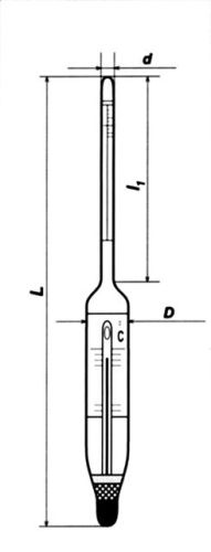 Areométer (sűrűségmérő) sorozat hőmérővel