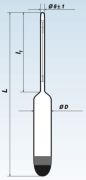 Areométer hőmérő nélkül 12 tag, 1,360-1,420 g/ml