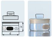 Weighing bottle with ground lid, low form, 80 ml