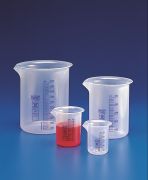 Graduated beaker, PP, low form, 3.000 ml, blue graduation
