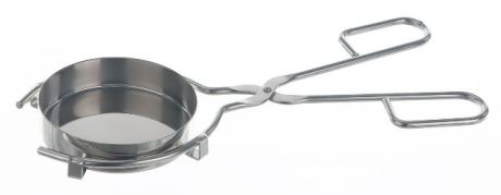 Tongs for flat bottom dishes