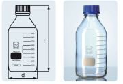 Laboratóriumi üveg kupakkal, 25 ml, GL25, Duran üvegből