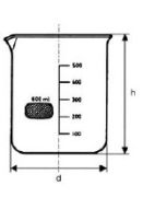 Alacsony főzőpohár osztással, kiöntőnyílással, 100 ml, Kimble-Rasotherm