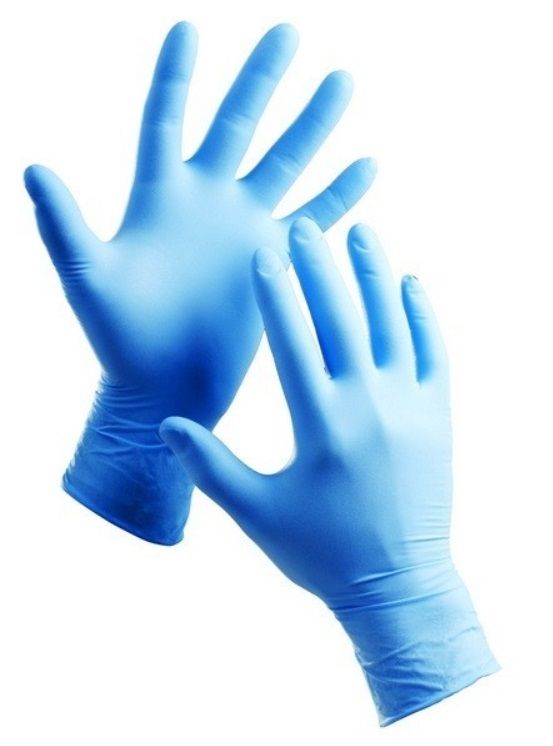 Protective nitrile gloves in powdered and powderfree versions