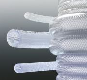 PVC tubing, reinforced, transparent, 38 x 48 mm