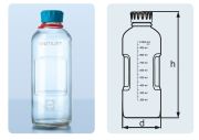 Laboratóriumi üveg kupakkal, Duran üvegből, Youtility, 125 ml,