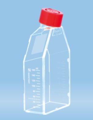 Sterile culture flask 75 cm2 for adherent cells, with 2-position red cap, 100 pcs/pack, 98.831813