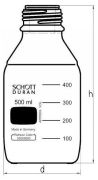 Laboratóriumi üveg kupak nélkül, 100 ml, Duran