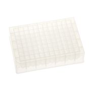 96 helyes mély üregű plate, kezeletlen, 1,5 ml, PP, szögletes lyuk, göbölyű - alj,  25 db / csomag