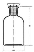 Folyadéküveg normálcsiszolatos dugóval, 100 ml, fehér üvegből, NS 14/23