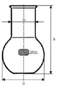 Flask with wide neck, 50 ml, Simax glass