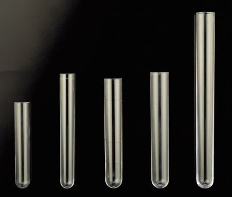 Test tube, plastic, (PS) polystyrene, can be centrifuged