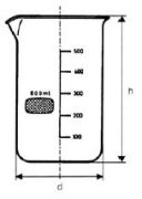 Magas főzőpohár osztással, kiöntőnyílással, 3.000 ml, Rasotherm