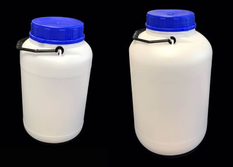Tárolóballon csavaros garanciazáras tetővel, hordfüllel és kupakbetéttel