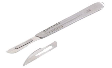 Stainless steel handle for scalpel blades