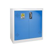AZ110BLI Biztonsági szekrény lítium akkumulátorok tárolásához, kék, 2 ajtós, 2 polccal, 2 tűzálló párnával, 1000 x 930 x 500 mm