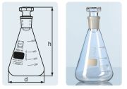 Jódszám lombik, 250 ml, üvegdugóval, NS 29/32
