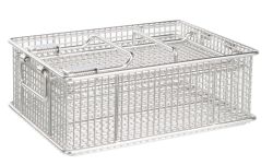 Electropolished wire baskets and covers for transport