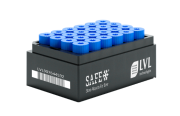 XXLX6000 6 ml cryotube with external thread, bottom 2D code, side 1D &  HR code, blue cap, sterile, automation-friendly rack with left-side code, 24 pc x 50 rack / case