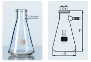 Szívópalack, Erlenmeyer forma, üveg olivás, 500 ml, Duran üvegből