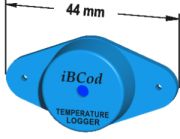 iBCod 22L vízálló hőmérséklet adatrögzítő gomb, -40/+85°C ±0,5°C, 8192 mérőpont
