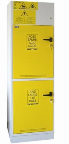 SAFETYBOX AB 600 típusú lúg- és savtároló szekrények elszeparált belső térrel