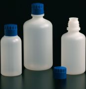 Folyadékflakon, szűknyakú, kék kupakkal, 500 ml