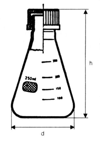 Erlenmeyer lombik csavaros kupakkal, DURAN márkájú