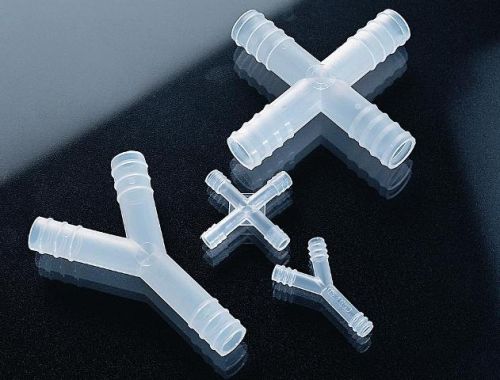 Tube connector in different shapes and sizes, colorless