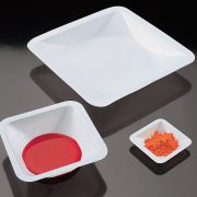 Bemérőcsónak, négyzet alakú, fehér, PS, 140x140x22 mm, 500 db/doboz