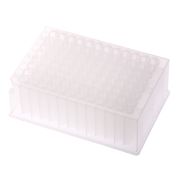 96 helyes mély üregű plate, kezeletlen, 2 ml, PP, szögletes lyuk, V - alj,  25 db / csomag