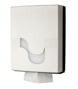 Paper towel holder for folded paper, white, 350×275×125 mm
