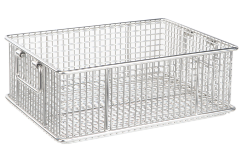 Electropolished wire baskets and covers for transport