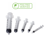 PFAS-free syringe, luer slip, 5 ml, PP, disposable, bulk, 32 x 100 pcs/pack